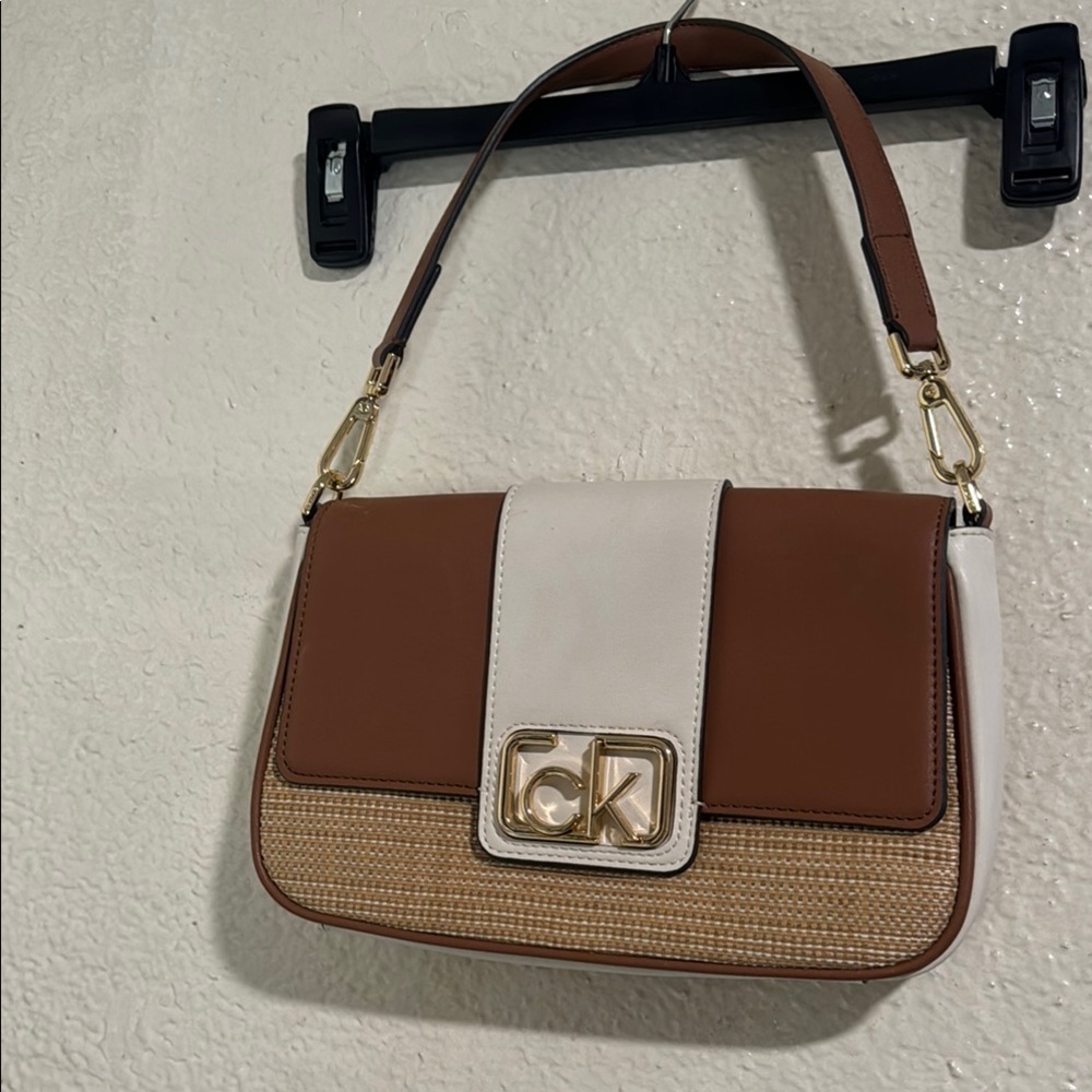 Calvin Klein Brown and White Women's Bag